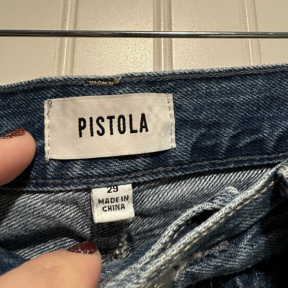 Pistola Alice Denim Midi Skirt Size 29 Front Slit - Picture 5 of 7